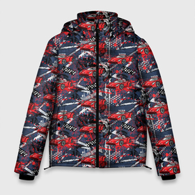 Мужская зимняя куртка 3D с принтом Красный Спорткар в Курске, верх — 100% полиэстер; подкладка — 100% полиэстер; утеплитель — 100% полиэстер | длина ниже бедра, свободный силуэт Оверсайз. Есть воротник-стойка, отстегивающийся капюшон и ветрозащитная планка. 

Боковые карманы с листочкой на кнопках и внутренний карман на молнии. | extreme | racer | sp | street racing | авто | автогонки | автокросс | автомобиль | автослалом | автоспорт | автотриал | гараж | гоночный автомобиль | гонщик | драйв | дрифт | дрэгрейсинг | картинг | машина | мотор