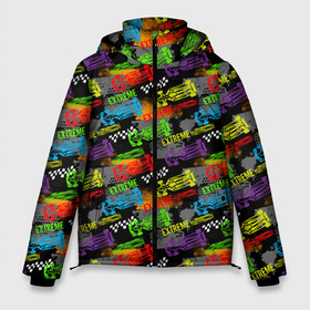 Мужская зимняя куртка 3D с принтом EXTREME (гонки) в Новосибирске, верх — 100% полиэстер; подкладка — 100% полиэстер; утеплитель — 100% полиэстер | длина ниже бедра, свободный силуэт Оверсайз. Есть воротник-стойка, отстегивающийся капюшон и ветрозащитная планка. 

Боковые карманы с листочкой на кнопках и внутренний карман на молнии. | Тематика изображения на принте: extreme | formula 1 | grand pr | karting | motorsport | racer | speed | авто | автогонки | автомобиль | автоспорт | болид | гонки | гоночный автомобиль | гранпри | драйв | дрифт | картинг | колеса | кольцевые автогонки | машина