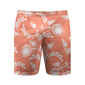 Мужские шорты спортивные с принтом Красочный ЦвеТочный Узор ,  |  | красочный | кружево | оранжевый | топ | узор | цветы