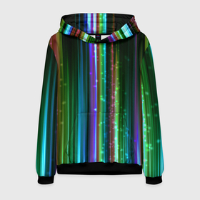 Мужская толстовка 3D с принтом Свет неоновой радуги в Курске, 100% полиэстер | двухслойный капюшон со шнурком для регулировки, мягкие манжеты на рукавах и по низу толстовки, спереди карман-кенгуру с мягким внутренним слоем. | Тематика изображения на принте: light | neon | rainbow | неон | радуга | свет