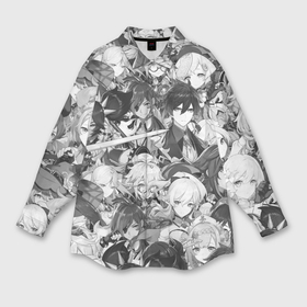 Женская рубашка oversize 3D с принтом Манга персонажи Геншин Импакт ,  |  | 