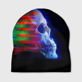 Шапка 3D с принтом Color glitch skull в Петрозаводске, 100% полиэстер | универсальный размер, печать по всей поверхности изделия | Тематика изображения на принте: color | fashion | glitch | hype | neon | skull | vanguard | авангард | глитч | мода | хайп | цвет | череп