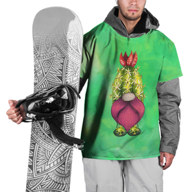 Накидка на куртку 3D с принтом гном   кактус в Новосибирске, 100% полиэстер |  | Тематика изображения на принте: гном | гномик | кактус | прикол | растение | цветок