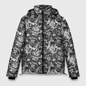 Мужская зимняя куртка 3D с принтом Автомобильные Части в Тюмени, верх — 100% полиэстер; подкладка — 100% полиэстер; утеплитель — 100% полиэстер | длина ниже бедра, свободный силуэт Оверсайз. Есть воротник-стойка, отстегивающийся капюшон и ветрозащитная планка. 

Боковые карманы с листочкой на кнопках и внутренний карман на молнии. | Тематика изображения на принте: auto | automobile | car service | garage | авто | автогонки | автомастерская | автомеханик | автомобиль | автосервис | болид | гараж | гонки | гоночный автомобиль | двигатель | дорога | драйв | дрифт | колеса