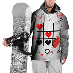 Накидка на куртку 3D с принтом Крестики нолики сердцами в Новосибирске, 100% полиэстер |  | 14 февраля | love | белый | в тренде | влюбленные | градиент | день всех влюбленный | день святого валентина | для двоих | для девушки | для парня | контраст | красный | крес | крестики | любовь | ноль