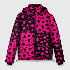 Мужская зимняя куртка 3D с принтом Черно Розовые сердца в Тюмени, верх — 100% полиэстер; подкладка — 100% полиэстер; утеплитель — 100% полиэстер | длина ниже бедра, свободный силуэт Оверсайз. Есть воротник-стойка, отстегивающийся капюшон и ветрозащитная планка. 

Боковые карманы с листочкой на кнопках и внутренний карман на молнии. | emo | girls | heart | i love you | love | love you | pink | valentine s day | валентинка | влюбленные | девушкам | день святого валентина | любовь | молодежные | орнамент | подарок | романтика | свадьба | сердечки | сердца