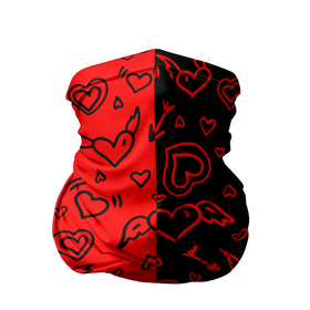 Бандана-труба 3D с принтом Черно Красные сердца с крылышками в Санкт-Петербурге, 100% полиэстер, ткань с особыми свойствами — Activecool | плотность 150‒180 г/м2; хорошо тянется, но сохраняет форму | angel | girls | heart | i love you | love | love you | red | valentine s day | ангел | валентинка | влюбленные | девушкам | день святого валентина | крылышки | крылья | любовь | орнамент | подарок | романтика | свадьба | сердечки