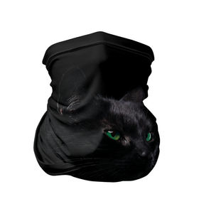 Бандана-труба 3D с принтом Черна кошка с изумрудными глазами в Петрозаводске, 100% полиэстер, ткань с особыми свойствами — Activecool | плотность 150‒180 г/м2; хорошо тянется, но сохраняет форму | животные | звери | зеленые глаза | кот | кошка | кошки | черная кошка
