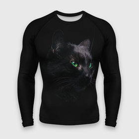 Мужской рашгард 3D с принтом Черна кошка с изумрудными глазами в Кировске,  |  | Тематика изображения на принте: животные | звери | зеленые глаза | кот | кошка | кошки | черная кошка
