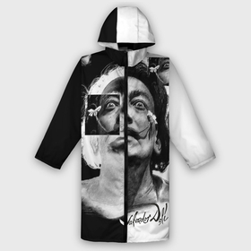 Дождевик унисекс 3D с принтом Salvador Dali   Сальвадор Дали в городе Новоалтайск,  |  | art | artist | autograph | crazy look | flowers | grimace | painting | portrait | salvador dali | surrealist | vertical mustache | автограф | вертикальные усы | гримаса | живопись | искусство | портрет | сальвадор дали | сумасшедший взгляд | сюр