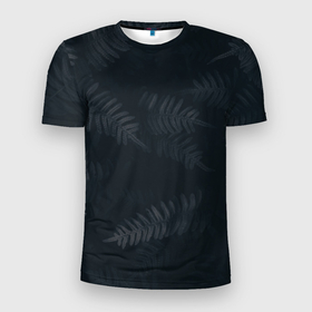 Мужская футболка 3D Slim с принтом Влажный Папоротник в Курске, 100% полиэстер с улучшенными характеристиками | приталенный силуэт, круглая горловина, широкие плечи, сужается к линии бедра | зеленый | лес | папоротник | растение | цветы