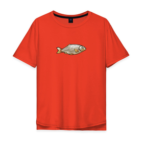 Мужская футболка хлопок Oversize с принтом Вобла (контур) в Екатеринбурге, 100% хлопок | свободный крой, круглый ворот, “спинка” длиннее передней части | 23 февраля | вобла | еда | закуска | напитки | рыба | юмор