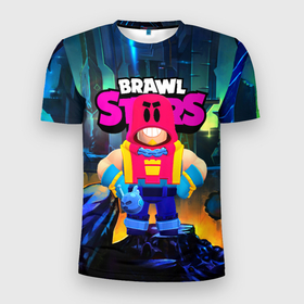 Мужская футболка 3D Slim с принтом GROM SPACE BRAWL STARS в Курске, 100% полиэстер с улучшенными характеристиками | приталенный силуэт, круглая горловина, широкие плечи, сужается к линии бедра | Тематика изображения на принте: brawl | brawl stars | brawlstars | grom | бравлстарс | гром