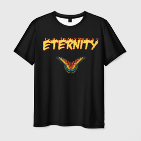 Мужская футболка 3D с принтом eternity бабочка в Екатеринбурге, 100% полиэфир | прямой крой, круглый вырез горловины, длина до линии бедер | eternity | бабочка | бабочки | бесконечность | вечность | двухсторонний | огненная бабочка | огненный | огонь | трешер