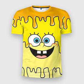 Мужская футболка 3D Slim с принтом Необычный Спанч Боб в Санкт-Петербурге, 100% полиэстер с улучшенными характеристиками | приталенный силуэт, круглая горловина, широкие плечи, сужается к линии бедра | patrick | sponge bob | spongebob | губка боб | для ребенка | желтый | звезда | квадратные штаны | красиво | мем | мультик | мультфильм | патрик | ребенку | сквэр пэнтс | спанч боб