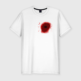 Мужская футболка хлопок Slim с принтом Гвоздь в сердце в Тюмени, 92% хлопок, 8% лайкра | приталенный силуэт, круглый вырез ворота, длина до линии бедра, короткий рукав | гвоздь | кровь | рана | сердечная рана | ужас | хоррор