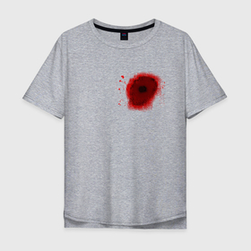 Мужская футболка хлопок Oversize с принтом Гвоздь в сердце , 100% хлопок | свободный крой, круглый ворот, “спинка” длиннее передней части | гвоздь | кровь | рана | сердечная рана | ужас | хоррор
