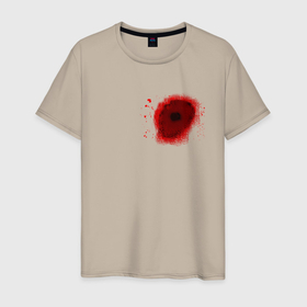 Мужская футболка хлопок с принтом Гвоздь в сердце в Новосибирске, 100% хлопок | прямой крой, круглый вырез горловины, длина до линии бедер, слегка спущенное плечо. | Тематика изображения на принте: гвоздь | кровь | рана | сердечная рана | ужас | хоррор