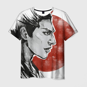 Мужская футболка 3D с принтом SAMURAI HEART 2 , 100% полиэфир | прямой крой, круглый вырез горловины, длина до линии бедер | japan | kyoto | samurai | аниме | воин | киото | красный круг | манга | манхва | самурай | шинсенгуми | япония | японский флаг