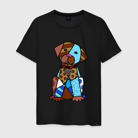 Мужская футболка хлопок с принтом Romero B.  Dog , 100% хлопок | прямой крой, круглый вырез горловины, длина до линии бедер, слегка спущенное плечо. | britto | cubism | dog | graffiti | pop art | romero | бритто | граффити | кубизм | поп арт | ромеро | собака