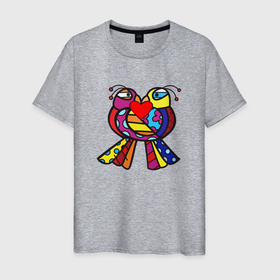 Мужская футболка хлопок с принтом Romero B.  Birds , 100% хлопок | прямой крой, круглый вырез горловины, длина до линии бедер, слегка спущенное плечо. | birds | britto | cubism | graffiti | pop art | romero | бритто | граффити | кубизм | птички | ромеро