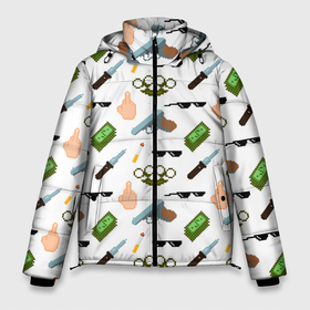 Мужская зимняя куртка 3D с принтом Плохой Парень (мем) , верх — 100% полиэстер; подкладка — 100% полиэстер; утеплитель — 100% полиэстер | длина ниже бедра, свободный силуэт Оверсайз. Есть воротник-стойка, отстегивающийся капюшон и ветрозащитная планка. 

Боковые карманы с листочкой на кнопках и внутренний карман на молнии. | emotions | funny joke | humor | meme | nichosi | the int | trollface | trolling | демотиватор | идея | интернет | интернет мем | кастет | мем | образ | очки | пека фейс | пикабу | пиксельная графика | пистолет | прикол | сленг | смайлики