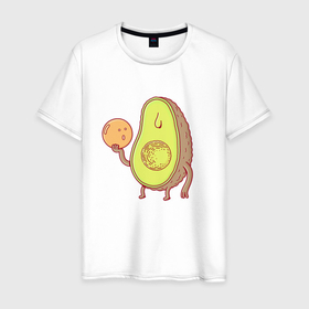 Мужская футболка хлопок с принтом Авокадо шекспировский в Екатеринбурге, 100% хлопок | прямой крой, круглый вырез горловины, длина до линии бедер, слегка спущенное плечо. | авокадо | веганам | веганство | вегетарианцам | гамлет | овощи | природа | шекспир