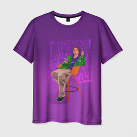 Мужская футболка 3D с принтом Сидящий Слава в Курске, 100% полиэфир | прямой крой, круглый вырез горловины, длина до линии бедер | rap | rep | slava marlow | slawa merlow | реп | рэп | слава мерлоу