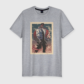 Мужская футболка хлопок Slim с принтом Феникс art в Екатеринбурге, 92% хлопок, 8% лайкра | приталенный силуэт, круглый вырез ворота, длина до линии бедра, короткий рукав | game | games | valarant | valorant | валарант | валорант | игра | игры