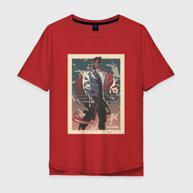 Мужская футболка хлопок Oversize с принтом Феникс art в Петрозаводске, 100% хлопок | свободный крой, круглый ворот, “спинка” длиннее передней части | game | games | valarant | valorant | валарант | валорант | игра | игры