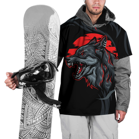 Накидка на куртку 3D с принтом Дикий волк на закате в Екатеринбурге, 100% полиэстер |  | волк | дикий | животное | закат | лесной житель | хищник