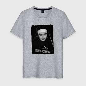 Мужская футболка хлопок с принтом Kat the nun в Петрозаводске, 100% хлопок | прямой крой, круглый вырез горловины, длина до линии бедер, слегка спущенное плечо. | the nun | барби | девушка | кресты | кэт | надпись | пероснаж | эйфория