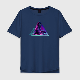 Мужская футболка хлопок Oversize с принтом Rue Bennett в Курске, 100% хлопок | свободный крой, круглый ворот, “спинка” длиннее передней части | rue | зендея | имя | надпись | персонаж | ру | треугольник | эйфория