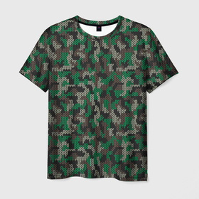 Мужская футболка 3D с принтом Зелёный Вязаный Камуфляж , 100% полиэфир | прямой крой, круглый вырез горловины, длина до линии бедер | camouflage | military | армейский свитер | армия | боец | ввс | вдв | вмф | военный камуфляж | военный свитер | воин | война | гру | дшб | камуфляж | камуфляжный свитер | кгб | маскировка | масхалат | мвд