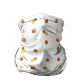 Бандана-труба 3D с принтом Фруктово ягодный в Екатеринбурге, 100% полиэстер, ткань с особыми свойствами — Activecool | плотность 150‒180 г/м2; хорошо тянется, но сохраняет форму | ананас | банан | вкусно | вкусняшка | еда | клубника | малина | сладкое | сладости | фруктовый | фрукты | ягодный | ягоды