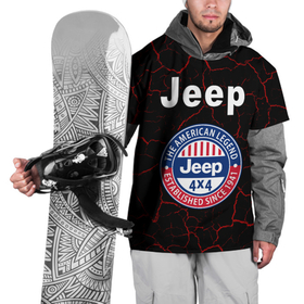 Накидка на куртку 3D с принтом ДЖИП   Абстракция в Тюмени, 100% полиэстер |  | auto | jeep | logo | moto | symbol | авто | автомобиль | гонки | джип | знак | лого | логотип | логотипы | марка | машина | мото | мрамор | символ | символы | трещины