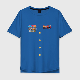 Мужская футболка хлопок Oversize с принтом ЗНАКИ ОТЛИЧИЯ ВОЕННЫХ (военная форма) в Петрозаводске, 100% хлопок | свободный крой, круглый ворот, “спинка” длиннее передней части | 