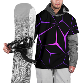 Накидка на куртку 3D с принтом НЕОНОВАЯ ГЕОМЕТРИЯ   NEON в Белгороде, 100% полиэстер |  | neon | абстракция | геометрия | линии | многоугольник | неон | текстура | технология | фиолетовый