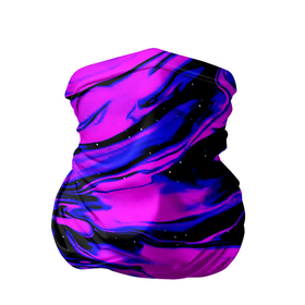 Бандана-труба 3D с принтом НЕОНОВЫЕ РАЗВОДЫ КРАСОК в Кировске, 100% полиэстер, ткань с особыми свойствами — Activecool | плотность 150‒180 г/м2; хорошо тянется, но сохраняет форму | neon | краска | неон | неоновые | синий | текстура | фиолетовый | яркий