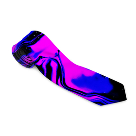 Галстук 3D с принтом НЕОНОВЫЕ РАЗВОДЫ КРАСОК в Санкт-Петербурге, 100% полиэстер | Длина 148 см; Плотность 150-180 г/м2 | neon | краска | неон | неоновые | синий | текстура | фиолетовый | яркий