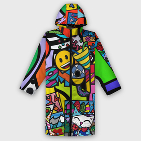 Дождевик унисекс 3D с принтом Romero Britto   emoji в городе Новоалтайск,  |  | brazilian artist | bright colors | cubism | emoji | emoticons | graffiti | pop art | romero britto | бразильский художник | граффити | кубизм | ромеро бритто | смайлики | эмодзи | яркие цвета