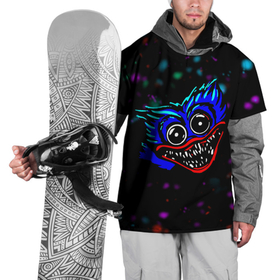 Накидка на куртку 3D с принтом Хаги Ваги 2022 в Курске, 100% полиэстер |  | Тематика изображения на принте: huggy monster run | wuggy | жесть | зубы | игра | ночь | хоррор