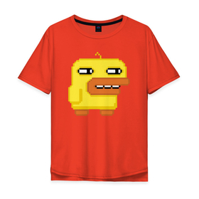 Мужская футболка хлопок Oversize с принтом Уточка Lalafanfan в Курске, 100% хлопок | свободный крой, круглый ворот, “спинка” длиннее передней части | арт | вектор | пиксель | уточка