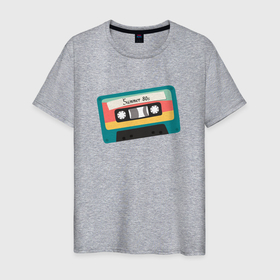 Мужская футболка хлопок с принтом Ретро кассета , 100% хлопок | прямой крой, круглый вырез горловины, длина до линии бедер, слегка спущенное плечо. | 80s | summer | аудиокассета | винтаж | кассета | компакт кассета | музыка | надпись | ретро