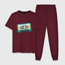 Мужская пижама хлопок с принтом Ретро кассета с надписью  