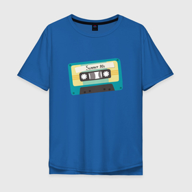 Мужская футболка хлопок Oversize с принтом Ретро кассета с надписью  