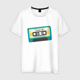 Мужская футболка хлопок с принтом Ретро кассета с надписью  