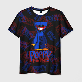 Мужская футболка 3D с принтом Poppy Playtime | ХАГГИ ВАГГИ. в Курске, 100% полиэфир | прямой крой, круглый вырез горловины, длина до линии бедер | huggy wuggy | poppy playtime | игра | кукла | монстр | плэйтайм | поппи плейтайм | хагги вагги | хоррор