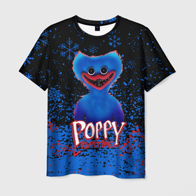 Мужская футболка 3D с принтом Poppy Playtime (хоррор) в Курске, 100% полиэфир | прямой крой, круглый вырез горловины, длина до линии бедер | Тематика изображения на принте: huggy wuggy | poppy playtime | игра | кукла | монстр | плэйтайм | поппи плейтайм | хагги вагги | хоррор
