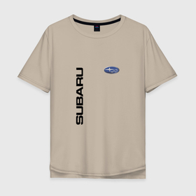 Мужская футболка хлопок Oversize с принтом SUBARU (авто супер) в Белгороде, 100% хлопок | свободный крой, круглый ворот, “спинка” длиннее передней части | Тематика изображения на принте: subsru | авто | автомобили | марка | подарок | субару | сюрприз